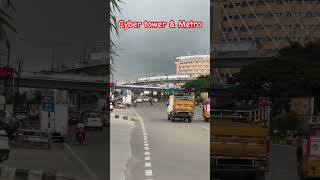 Hyderabad Cyberabad cyber tower and the metro view #cyberbaba  #metro  #city  #telangana  #hyderabad