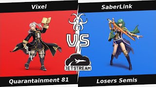 Quarantainment 81 Losers Semis - Vixel (Robin) Vs SaberLink (Byleth) - SSBU