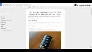 Ecolink WST-100 Wireless Remote Installation