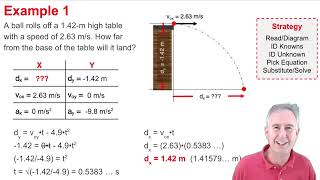 Example Problem - Horizontally Launched Projectile