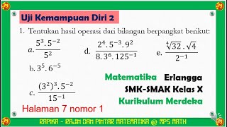 Uji Kemampuan Diri 2, Operasi Pada Bilangan Berpangkat, Matematika X, Erlangga Kurikulum Merdeka