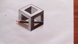 3D cube Drawing optical illusion | how to draw 3d optical illusion