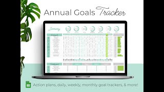 Annual Goal tracker Google Sheets template