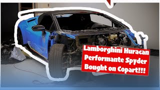REBUILDING A WRECKED 2018 LAMBORGHINI HURACAN PERFORMANTE SPYDER FROM COPART!!!