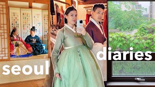 seoul diaries 📸 wedding hanbok photoshoot bts, rainy spring days 🌧️ chill picnic