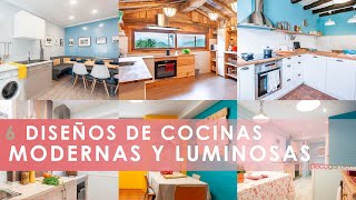 6 Diseños de COCINAS MODERNAS y LUMINOSAS con toques en madera 🏡🍽️ Déjate sorprender 👩🏼‍🍳 Decogarden