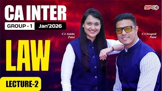 CA Inter Law | Early Bird Batch | Lecture 2 | Jan 2026 Attempt | By CA Ankita Patni