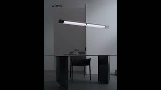 WOMO Black Ribbed Glass Linear Pendant Light-WM2308 #homedecor #interiordesign #kitchendesign