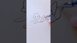 How to draw a cute baby #art #anime #shorts #youtubeshorts #viral