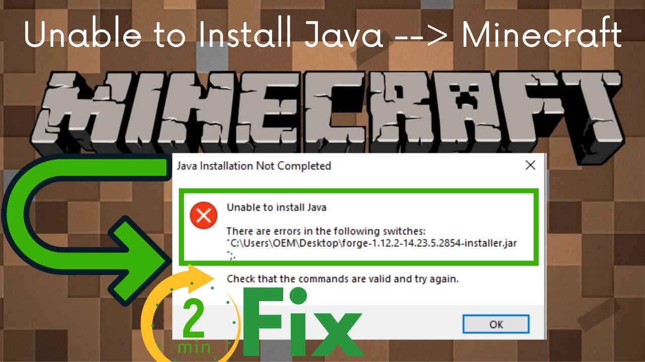 Minecraft Unable To Install Java Unable To Install Java There Are