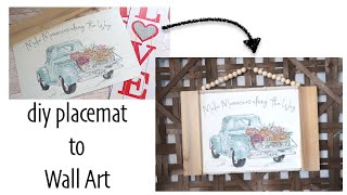 DIY PLACEMAT WALL ART Farmhouse Style | Dollar Tree // ClutteredCorkBoard