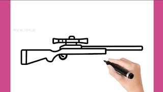 HOW TO DRAW SNIPER GUN