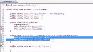 Java Game Development with Slick - 5 - initStatesList Method