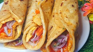 थोड़े से Chicken से ढेर सारा मार्केट जैसा ठेले वाला Chicken Roll बनाएं l  Easy Chicken Roll Recipe l