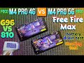 Poco m4 pro 4G 🆚 Poco m4 pro 5G free fire test, battery drain test & Heating test || G96 vs D810