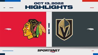 NHL Highlights | Blackhawks vs. Golden Knights - October 13, 2022