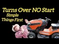 Kohler Courage Turns No Start on a Husqvarna Riding Lawn Mower