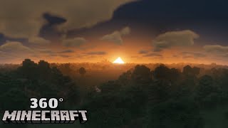 Minecraft 360° with shaders / Flying over the forest