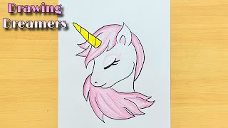 How to Draw A Cute Unicorn Drawing