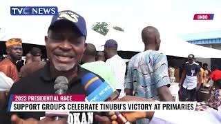 WATCH VIDEO: Support Groups Celebrate Tinubu's Victory At Primary