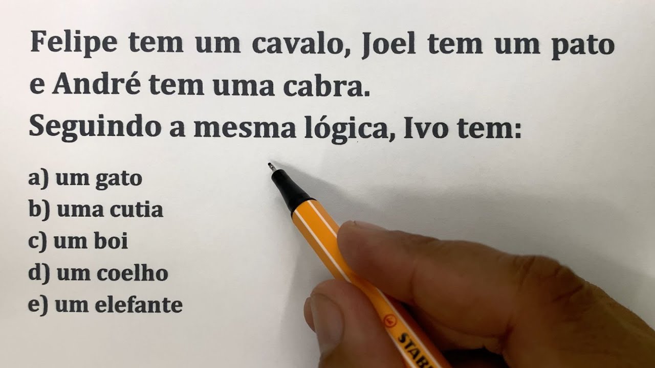 ESSA 82% CONSEGUIRAM GABARITAR 😎 QUESTÃO DE RACIOCÍNIO LÓGICO PARA ...