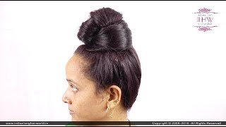 Extraordinary Elegant \u0026 Perfect Center Tower Bun Making By Rapunzel Shobha