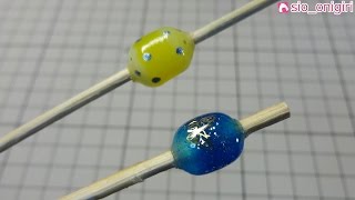 DIY　UVレジンでトンボ玉を作る　　UV Resin Lampwork Glass