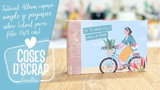 Tutorial mini álbum Scrapbook espina simple y páginas sobre