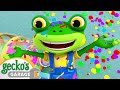 Rainbow Paint Photo Shoot | Gecko's Animal Pals | Animal & Vehicle Cartoons | Cartoons for Kids