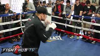 Canelo Alvarez vs. Alfredo Angulo- Canelo shadow boxing routine
