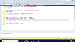 How to add time zones using datetimeoffset in SQL server manager