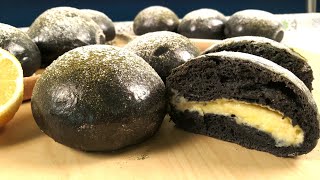 Lemon cream cheese bread charcoal ขนมปังเลม่อน ครีมชีส ชาโคล สอนทำเบเกอรี่