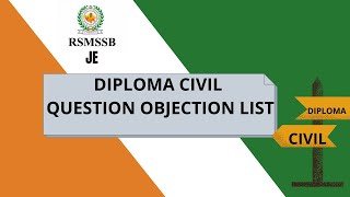 RSMSSB JE DIPLOMA CIVIL OBJECTION LIST