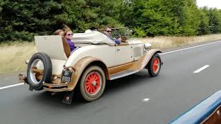 1929 Chevrolet overtaking a 1929 Chrysler 65