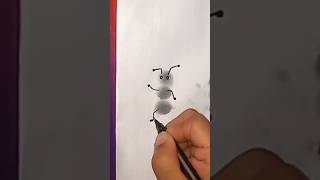 Insert 🐜 drawing tutorial with pencil 😳😯😘#arts #shorts