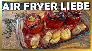 The quickest recipe for stuffed peppers in the Air Fryer! @MGBBQ