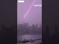 Watch the moment lightning struck the One World Trade Center as Tropical Storm Henri.