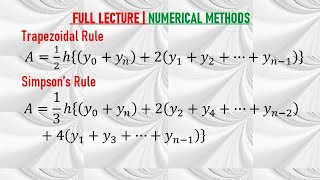 FULL LECTURE | TRAPEZOIDAL | SIMPSONS RULE