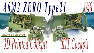 A6M2 Zero 3D-Printed Cockpit Build 1/48 Eduard