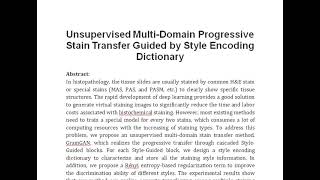 Unsupervised Multi Domain Progressive Stain Transfer Guided by Style Encoding Dictionary