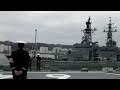 掃海母艦ぶんご　0800自衛艦旗掲揚.横須賀・船越岸壁