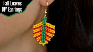 Autumn Leaves Beaded Earrings - Herringbone Peyote Tutorial