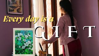 How I painted a Realistic Flower Painting | My healing process