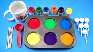 How to Make Frozen Paint with Rainbow Colors Frozen Paint Lollipops
