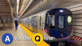 R179 and R211 (A) trains running via the Second Avenue Subway (Q) line