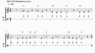 [앨리스쌤-칼림바영상악보] #2.  뻐꾸기(100)