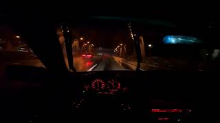 BMW E39 530d: Night Drive on the German Autobahn in the Rain