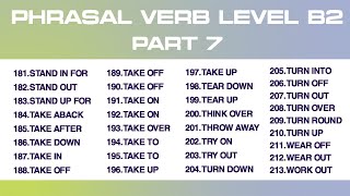 PHRASAL VERB | LEVEL B2 | PART 7 |  HỌC CÁC CỤM TỪ TIẾNG ANH BẰNG VIỆC NGHE NGHE LẶP LẠI NHIỀU LẦN.