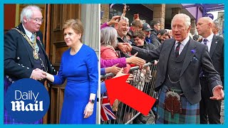 Nicola Sturgeon booed arriving to meet King Charles III in Dunfermline, Scotland