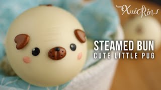 Little Cute Pug Steamed Buns | 光滑美肌哈巴狗馒头 | Extremely EASY and DELICIOUS! | 超简易而且松软Q弹的馒头 (CC | 中英字幕)